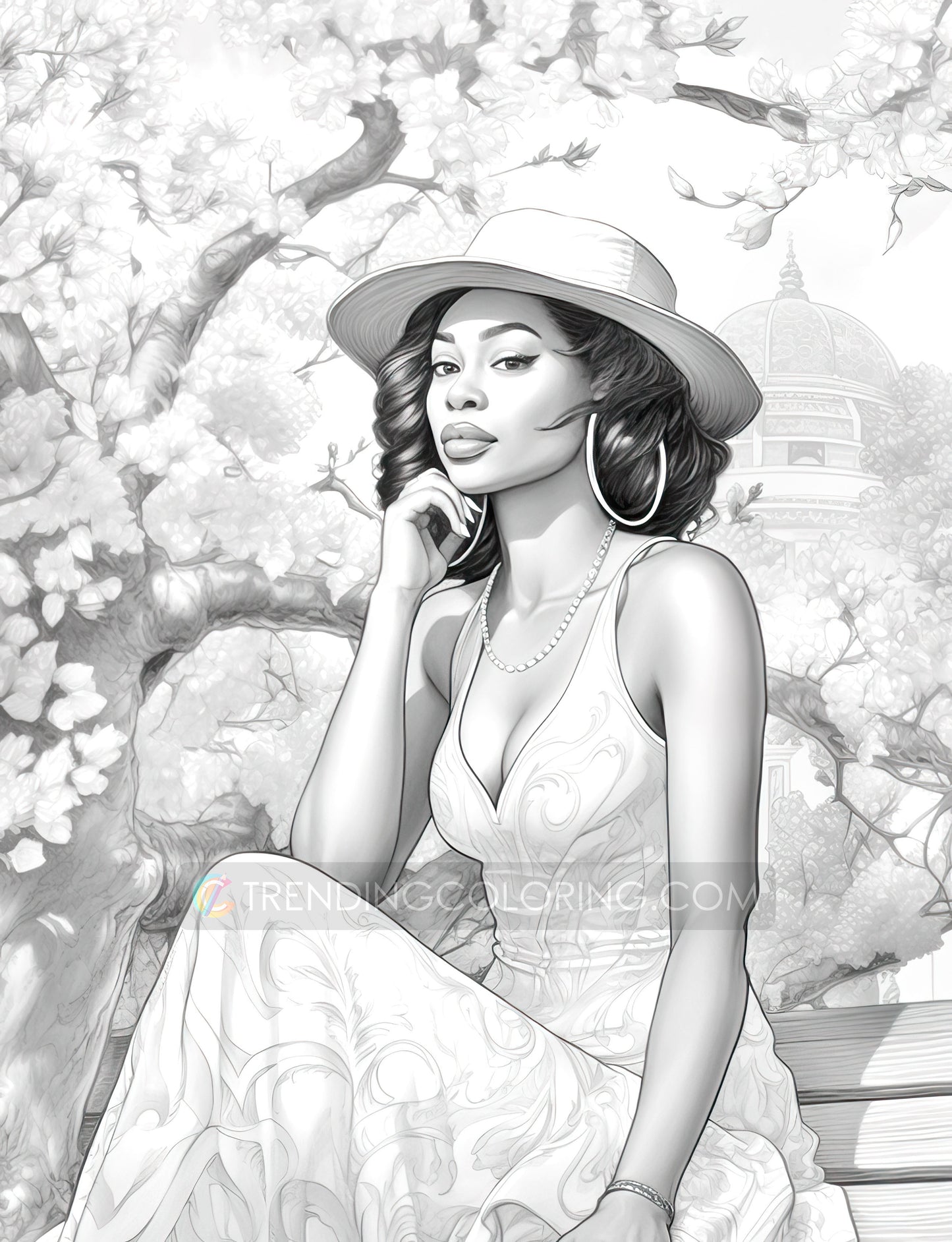 50 Proud Of Black Women Grayscale Coloring Pages - Instant Download - Printable PDF Dark/Light – preview 9