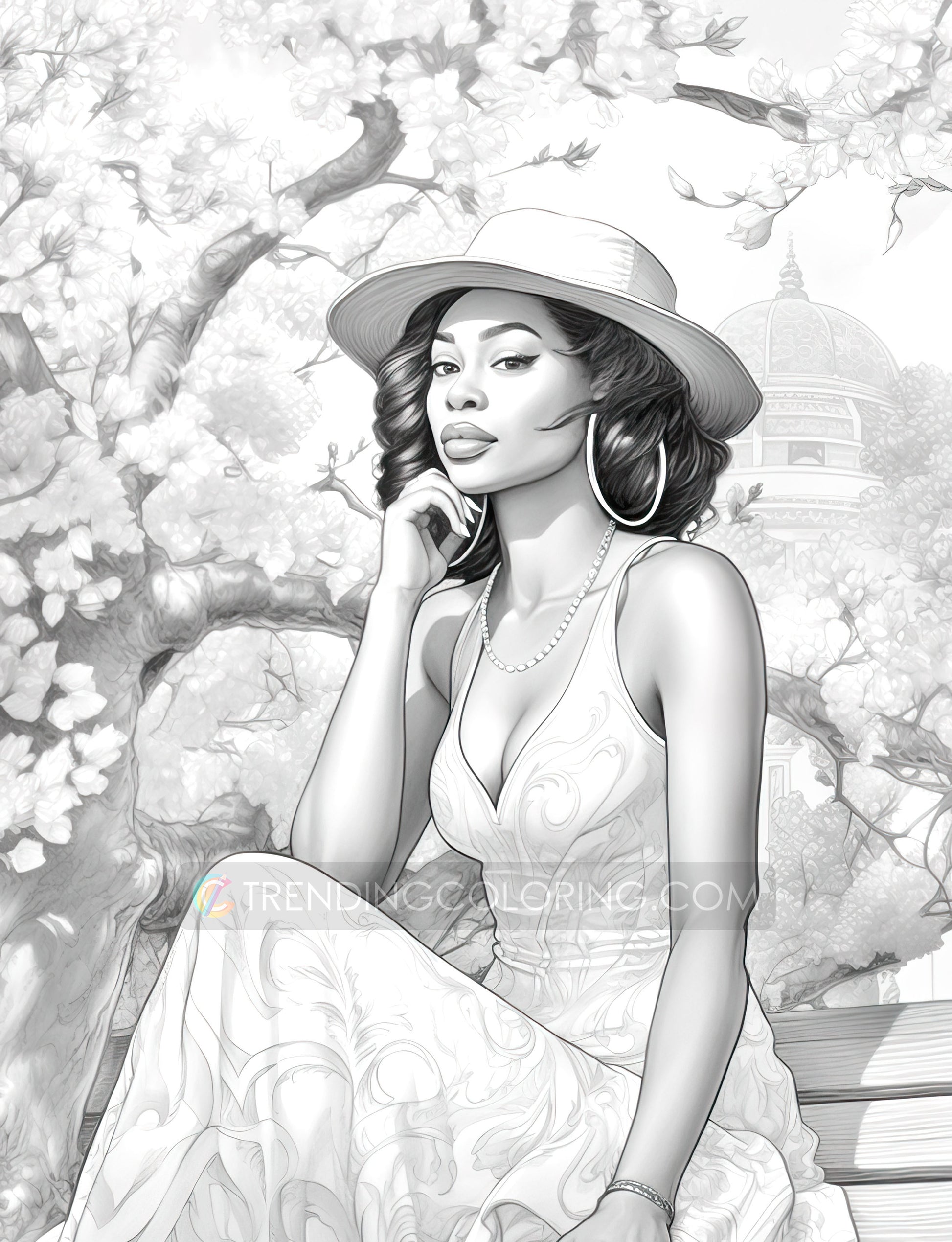 50 Proud Of Black Women Grayscale Coloring Pages - Instant Download - Printable PDF Dark/Light – preview 9