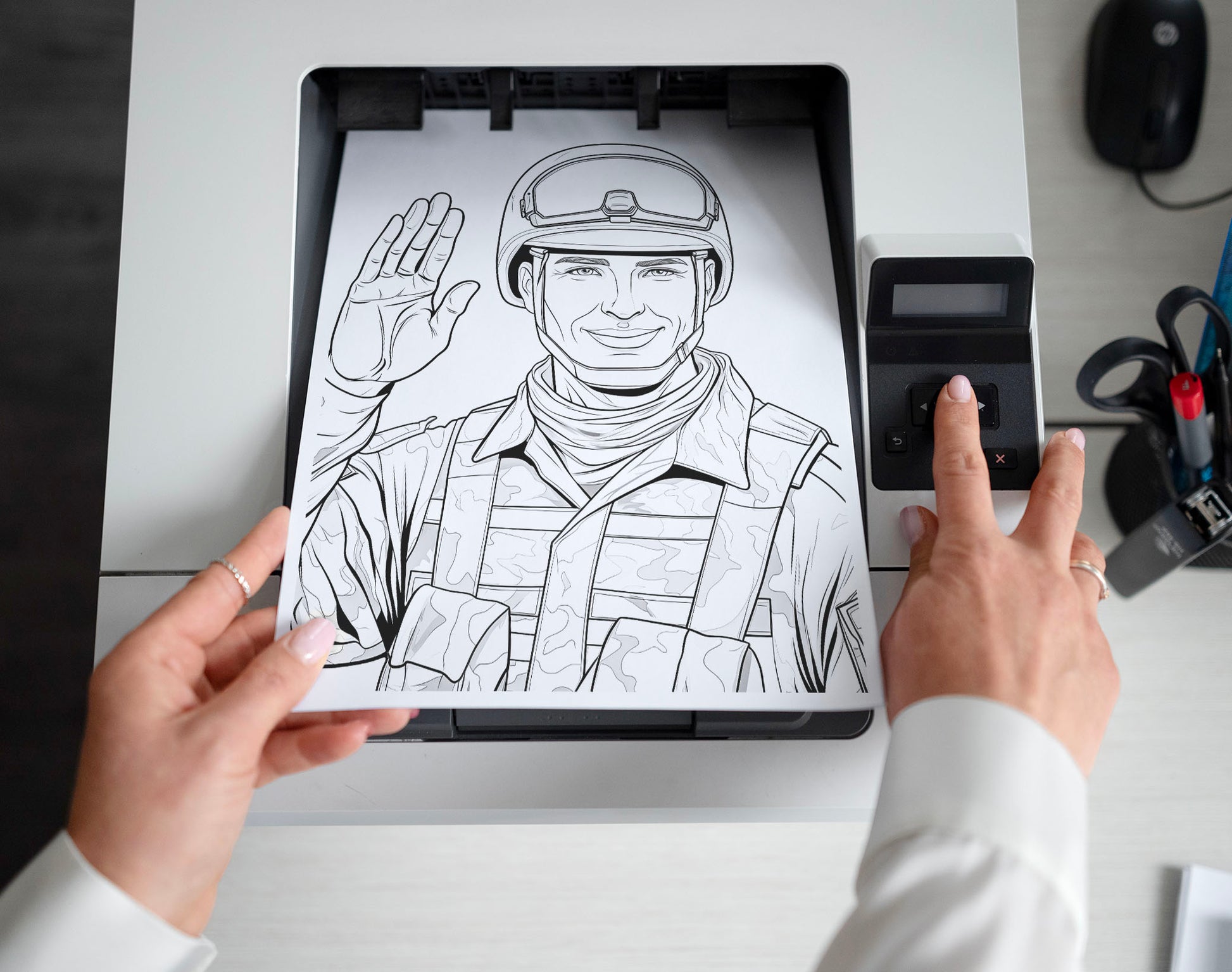 50 Soldier On The Battlefield Coloring Pages - Instant Download - Printable PDF – preview 2