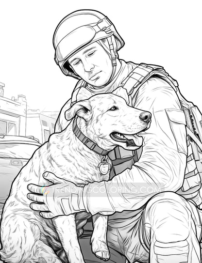 50 Soldier On The Battlefield Coloring Pages - Instant Download - Printable PDF – preview 8