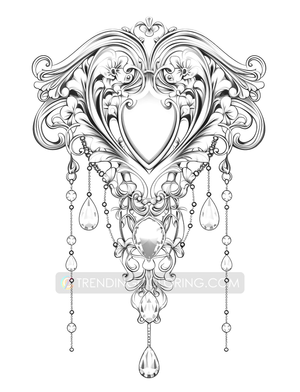 50 Jewelry Collection Coloring Pages - Instant Download - Printable PD