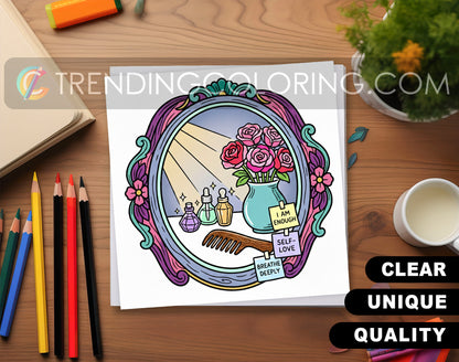 53 Self-Love Cute and Simple Coloring Pages - PDF Download – preview 2