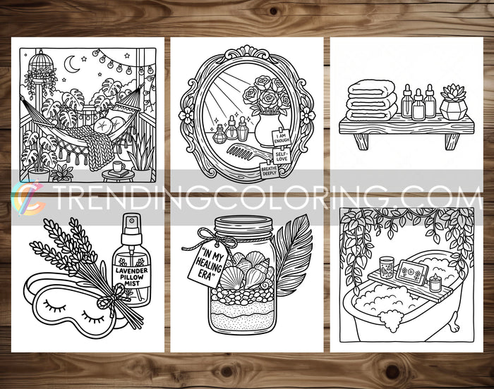 53 Self-Love Cute and Simple Coloring Pages - PDF Download