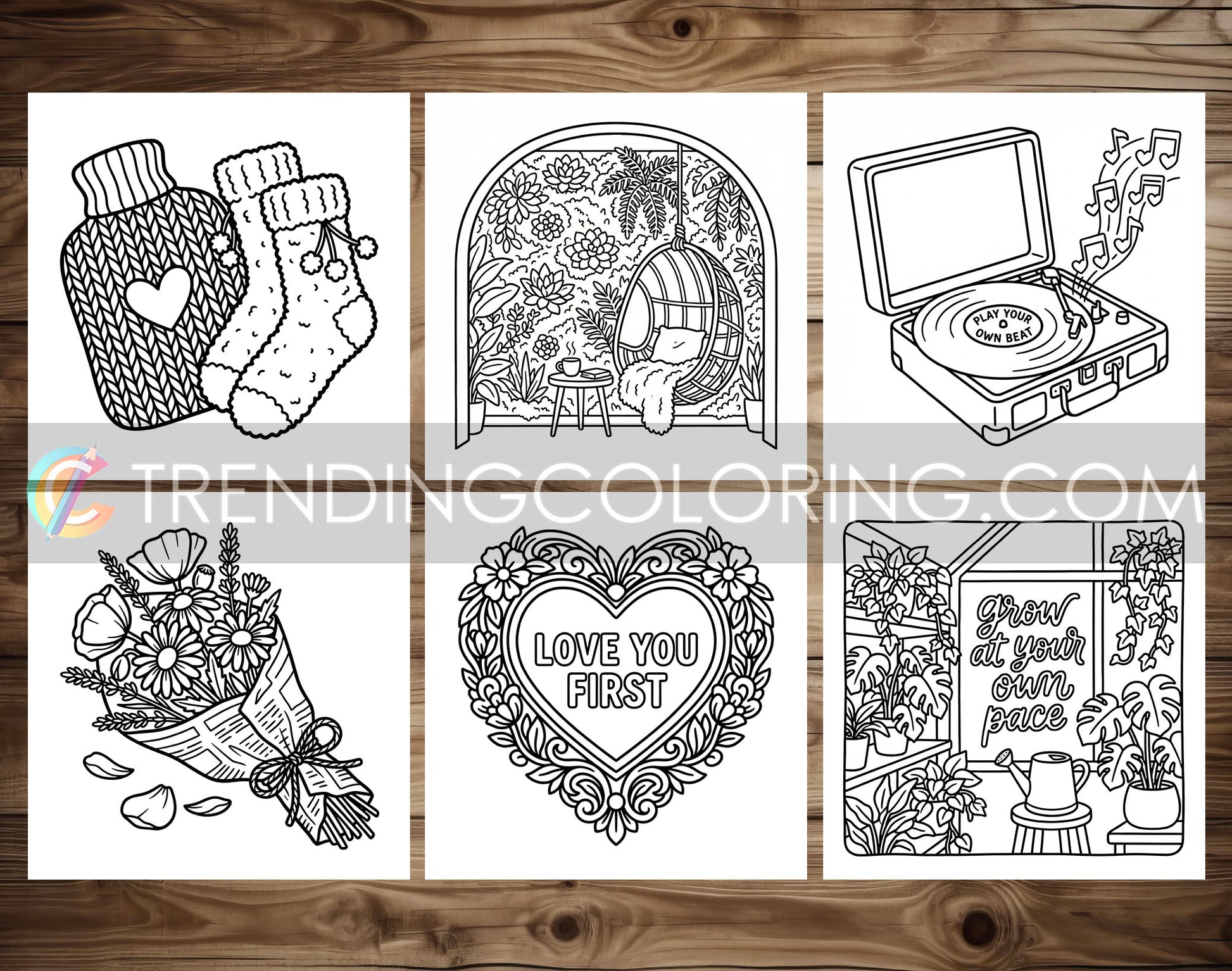 53 Self-Love Cute and Simple Coloring Pages - PDF Download – preview 6