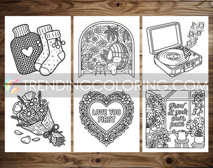 53 Self-Love Cute and Simple Coloring Pages - PDF Download – preview 6