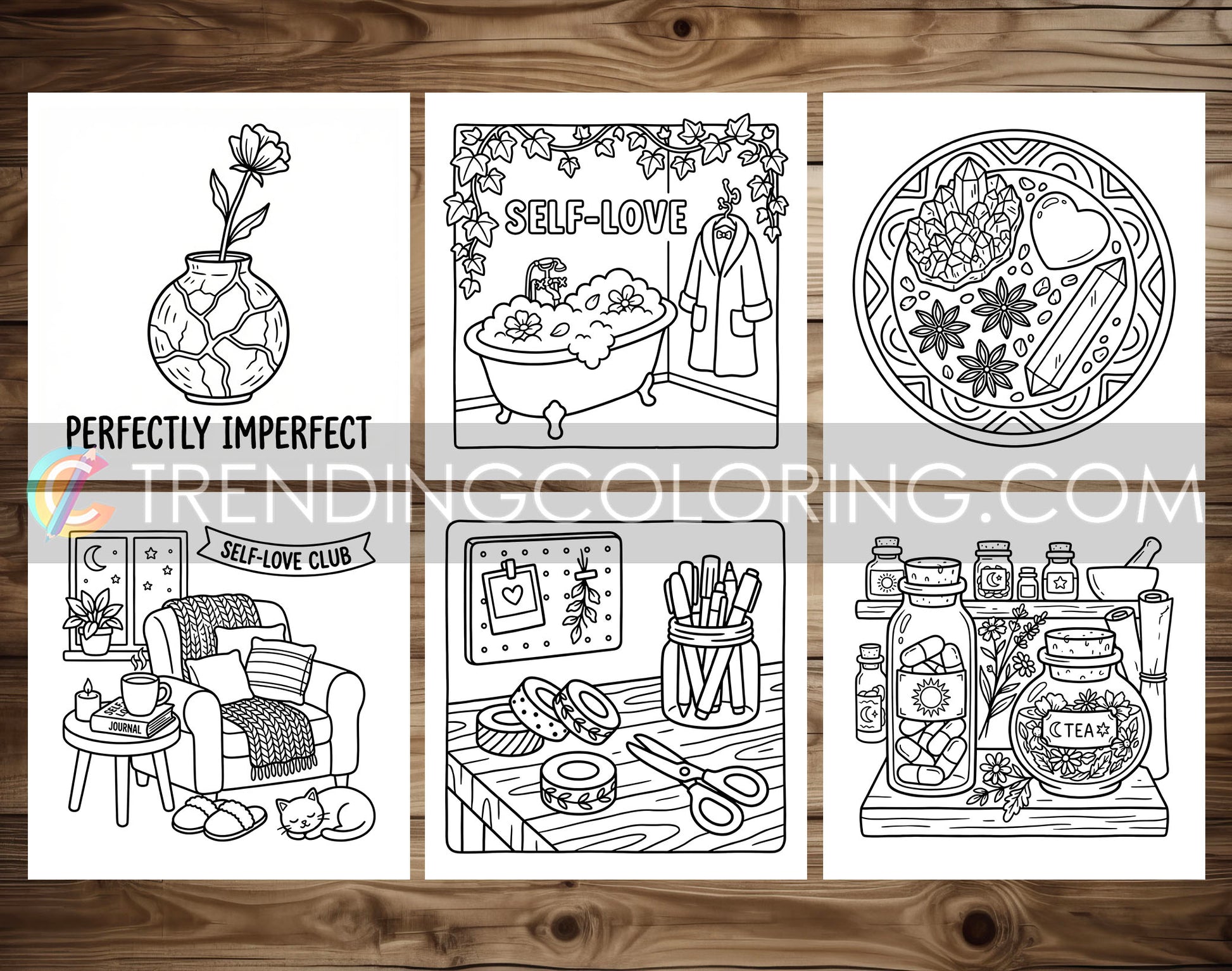 53 Self-Love Cute and Simple Coloring Pages - PDF Download – preview 9