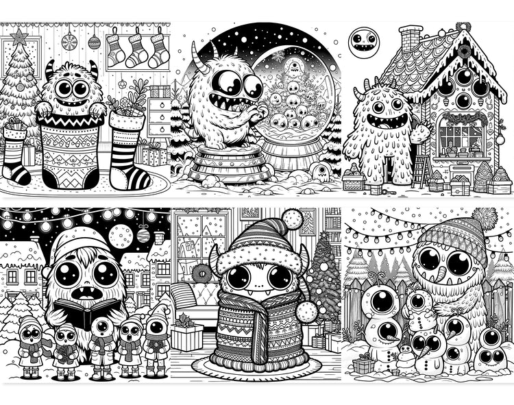 55 Adorable Creepy Christmas Monsters Coloring Pages - Instant Downloa ...
