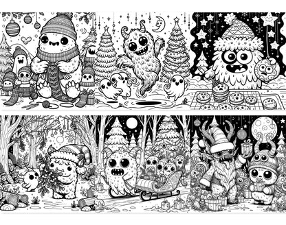 55 Adorable Creepy Christmas Monsters Coloring Pages - Instant Download - Printable PDF – preview 10