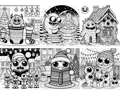 55 Adorable Creepy Christmas Monsters Coloring Pages - Instant Download - Printable PDF – preview 5
