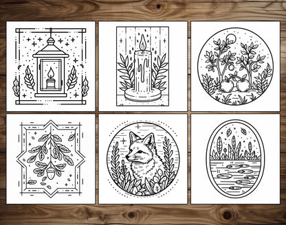 55 Autumn Simple Art Bold and Easy Coloring Pages - Instant Download - Printable PDF – preview 3