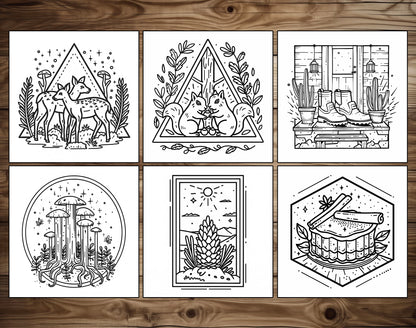 55 Autumn Simple Art Bold and Easy Coloring Pages - Instant Download - Printable PDF – preview 4