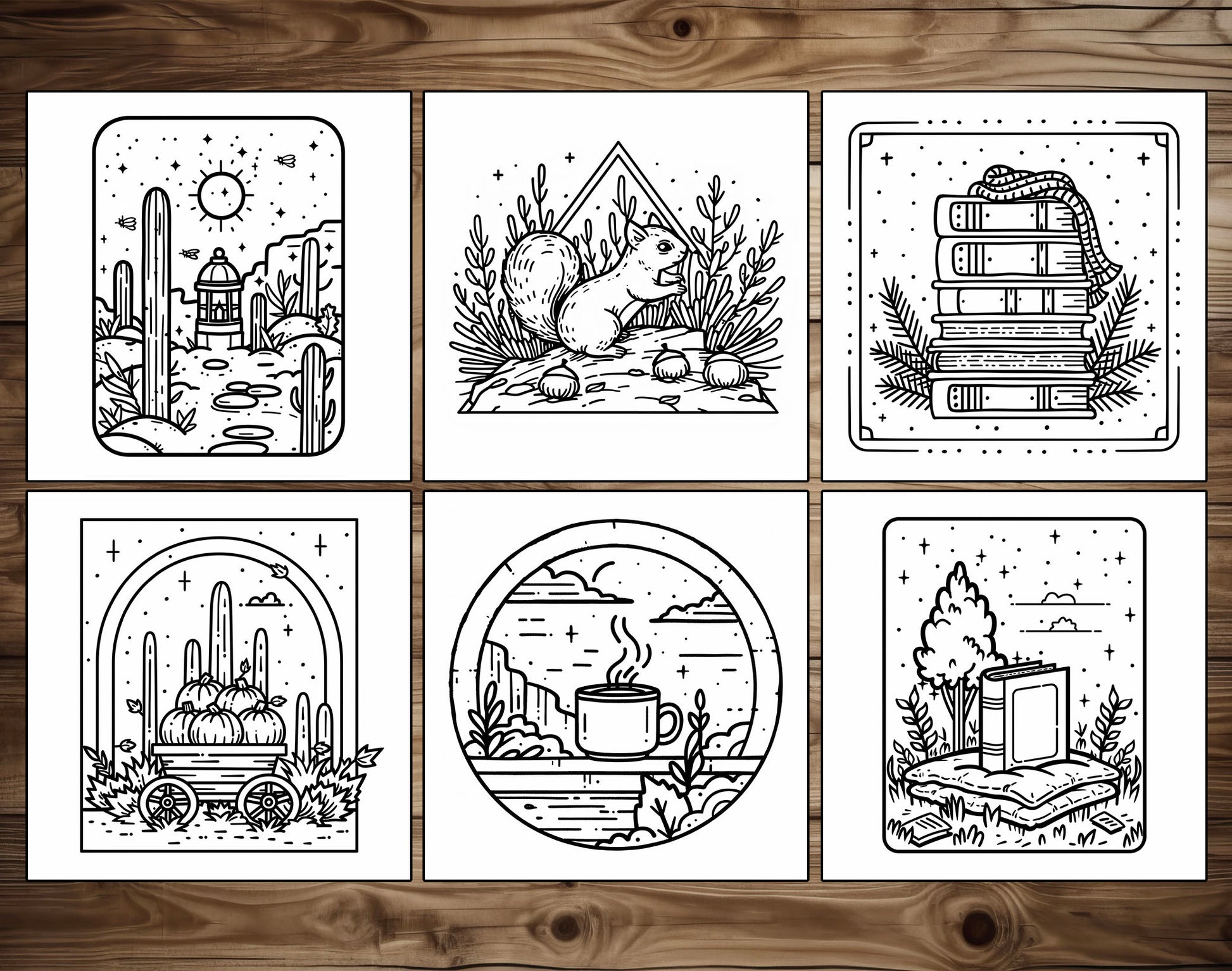 55 Autumn Simple Art Bold and Easy Coloring Pages - Instant Download - Printable PDF – preview 5