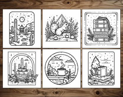 55 Autumn Simple Art Bold and Easy Coloring Pages - Instant Download - Printable PDF – preview 5
