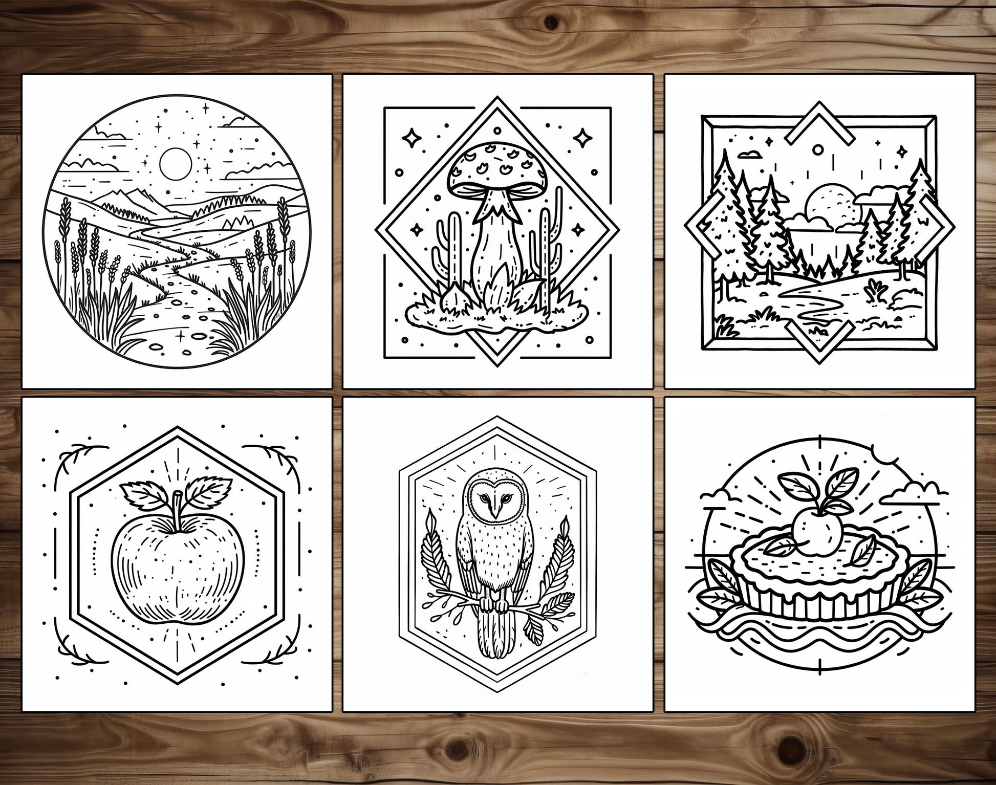 55 Autumn Simple Art Bold and Easy Coloring Pages - Instant Download - Printable PDF – preview 6