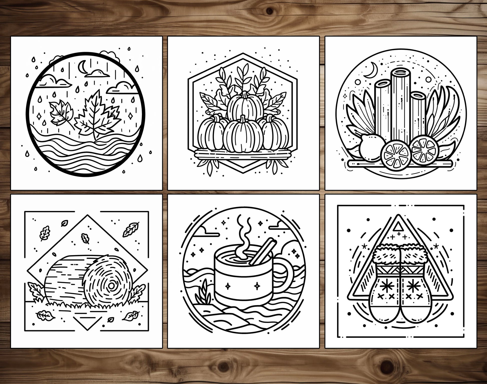 55 Autumn Simple Art Bold and Easy Coloring Pages - Instant Download - Printable PDF – preview 7