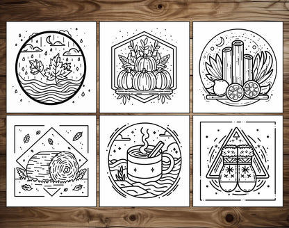 55 Autumn Simple Art Bold and Easy Coloring Pages - Instant Download - Printable PDF – preview 7