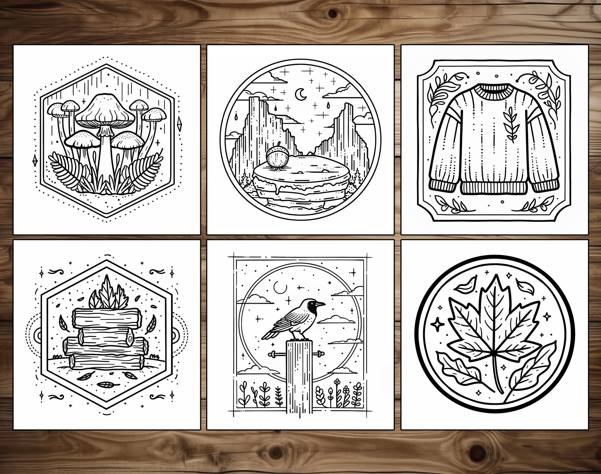 55 Autumn Simple Art Bold and Easy Coloring Pages - Instant Download - Printable PDF – preview 8