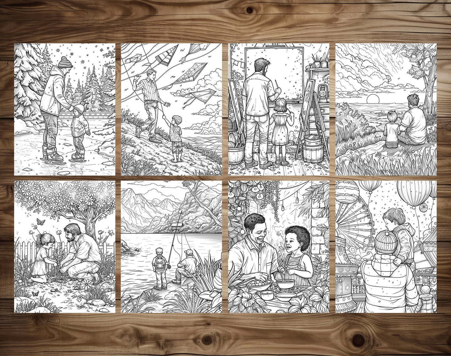 55 Dad's Love Coloring Pages - Father's Day Coloring Pages - Instant Download - Printable PDF – preview 4