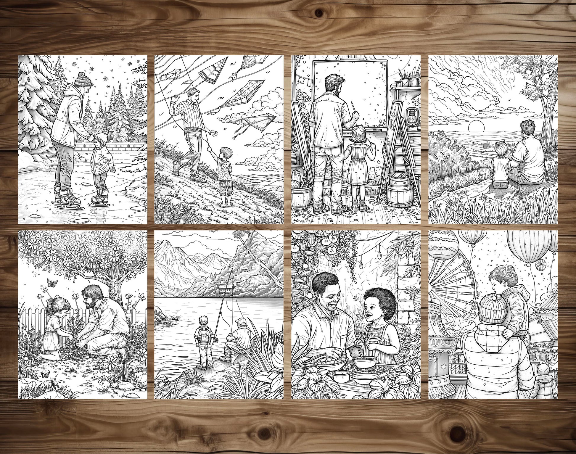 55 Dad's Love Coloring Pages - Father's Day Coloring Pages - Instant Download - Printable PDF – preview 4
