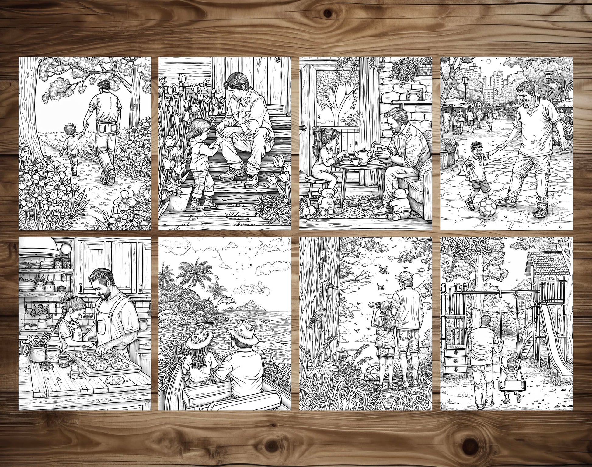 55 Dad's Love Coloring Pages - Father's Day Coloring Pages - Instant Download - Printable PDF – preview 5