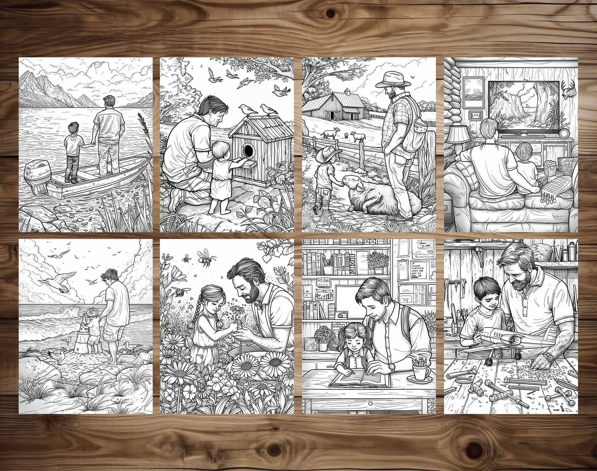 55 Dad's Love Coloring Pages - Father's Day Coloring Pages - Instant Download - Printable PDF – preview 7
