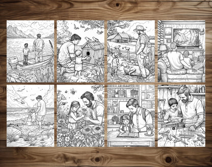 55 Dad's Love Coloring Pages - Father's Day Coloring Pages - Instant Download - Printable PDF – preview 7