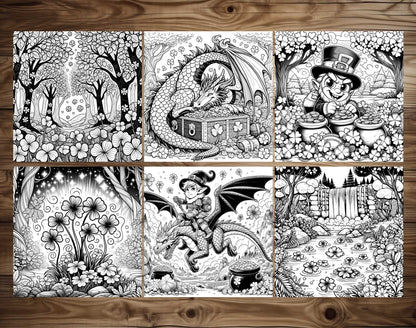 55 Fantasy St Patrick's Day Coloring Pages- Instant Download - Printable PDF – preview 3