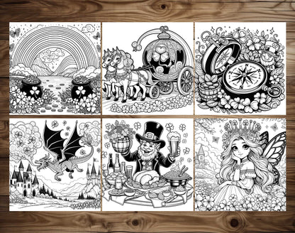 55 Fantasy St Patrick's Day Coloring Pages- Instant Download - Printable PDF – preview 4