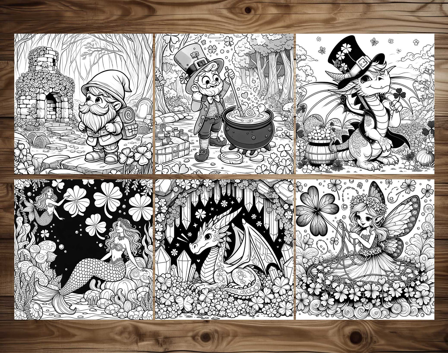 55 Fantasy St Patrick's Day Coloring Pages- Instant Download - Printable PDF – preview 5