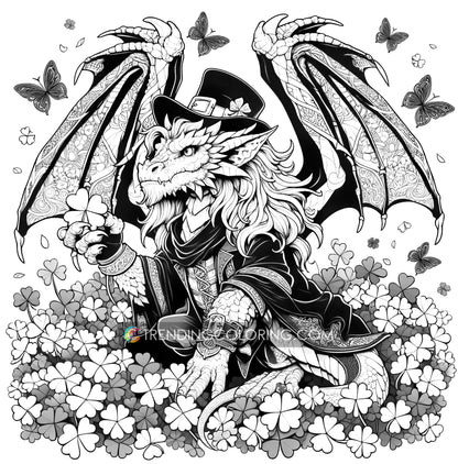 55 Fantasy St Patrick's Day Coloring Pages- Instant Download - Printable PDF – preview 8