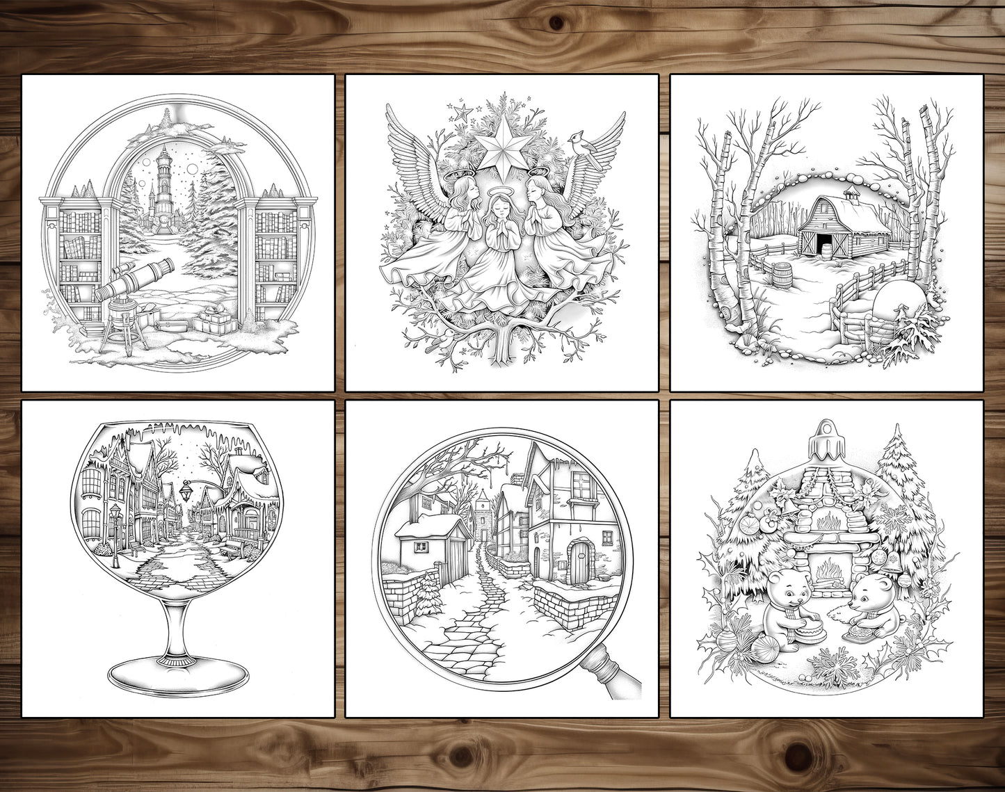 55 Little Christmas Wonders Cozy Coloring Pages – preview 2