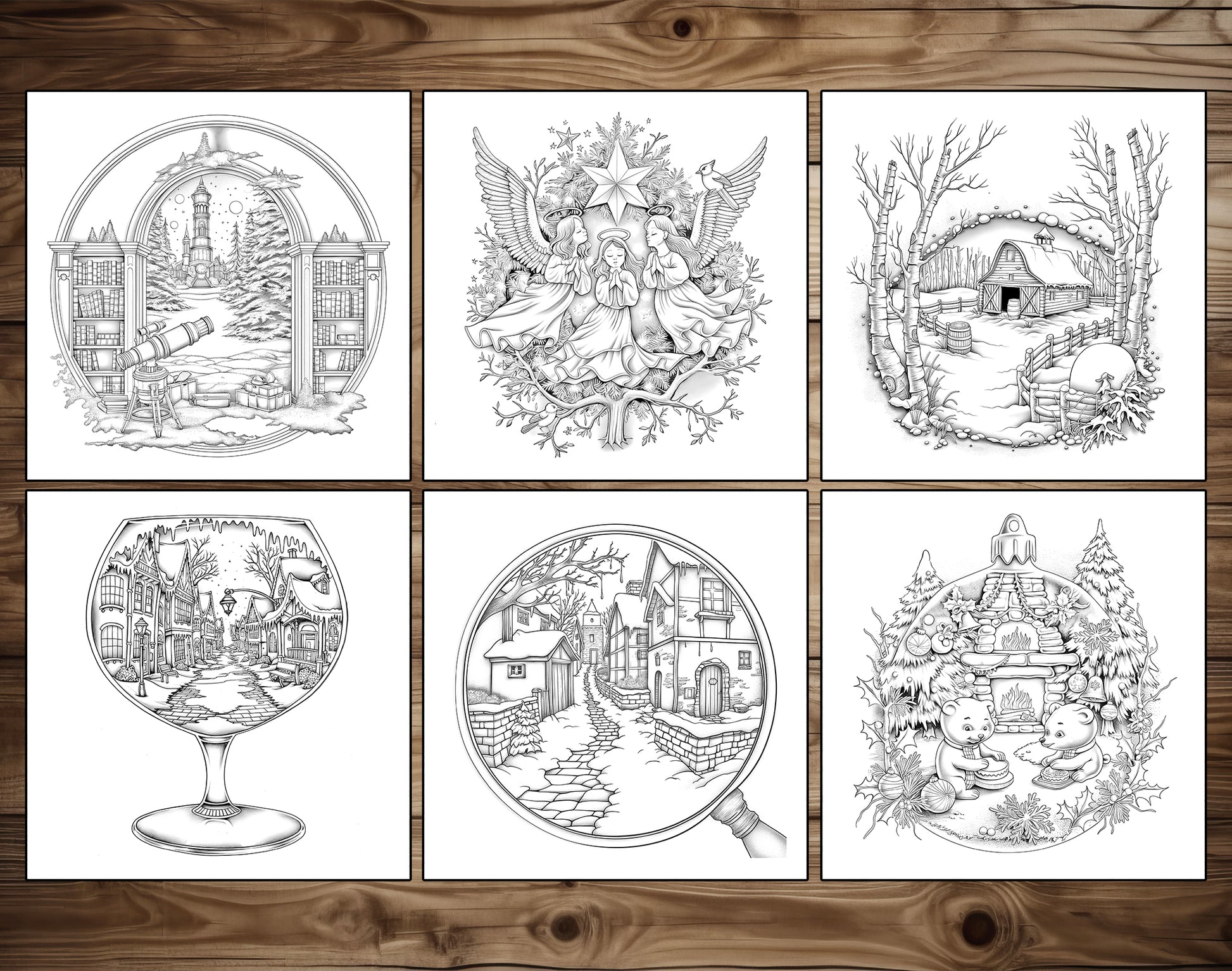 55 Little Christmas Wonders Cozy Coloring Pages – preview 2