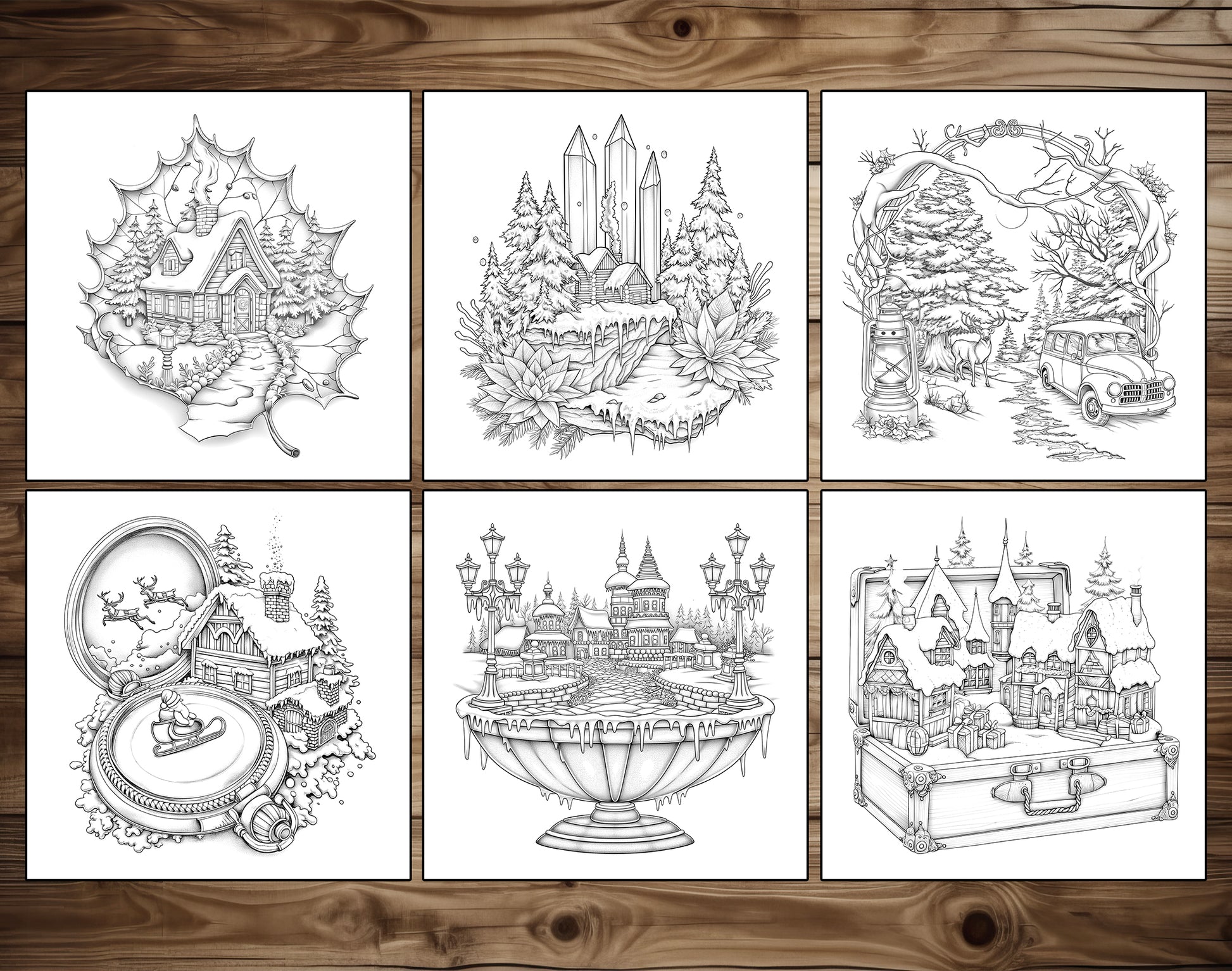 55 Little Christmas Wonders Cozy Coloring Pages – preview 3