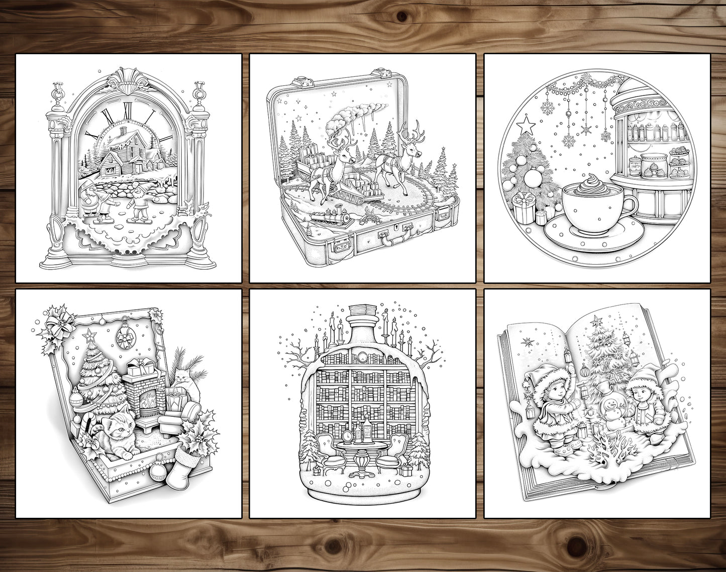 55 Little Christmas Wonders Cozy Coloring Pages – preview 5