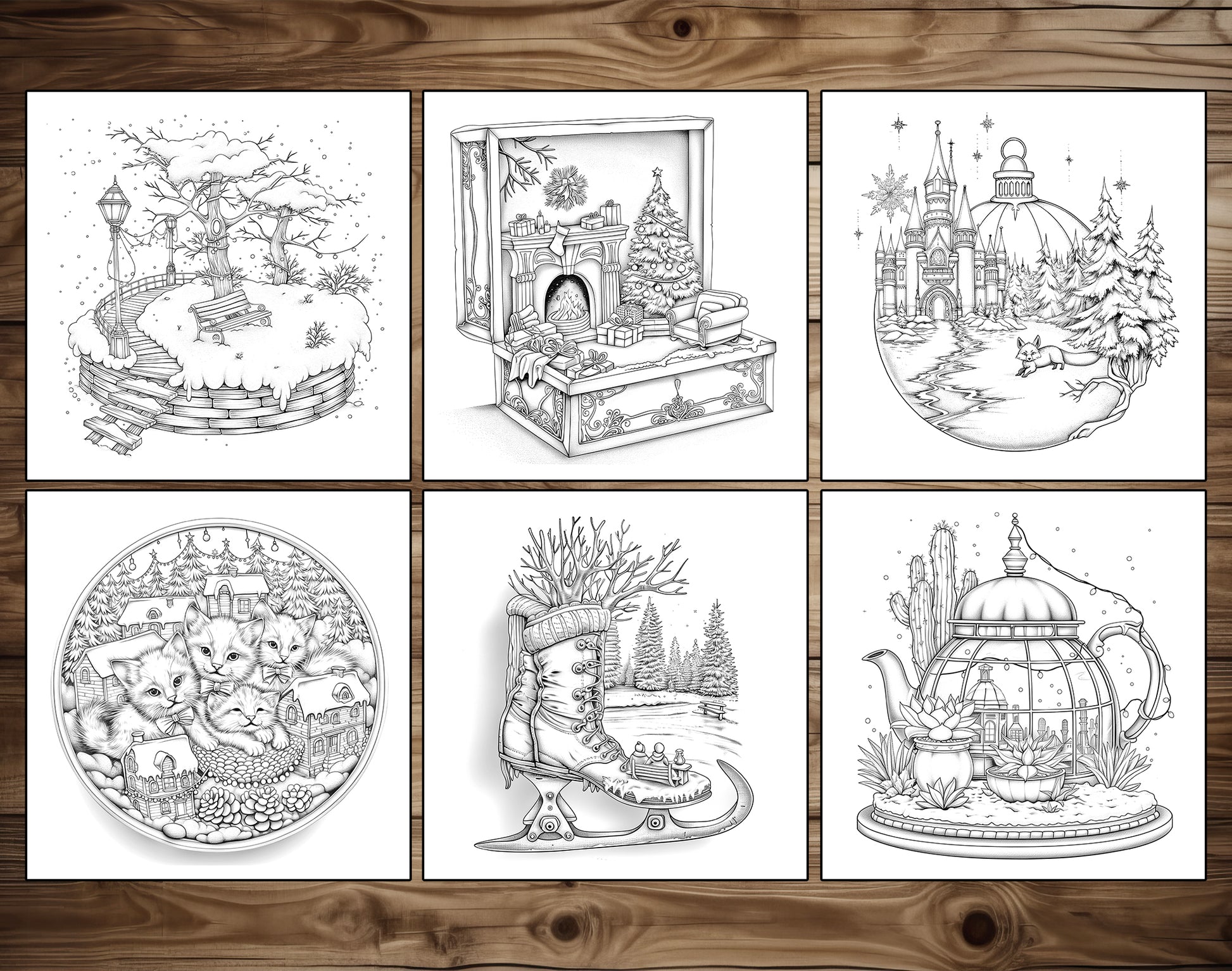 55 Little Christmas Wonders Cozy Coloring Pages – preview 6