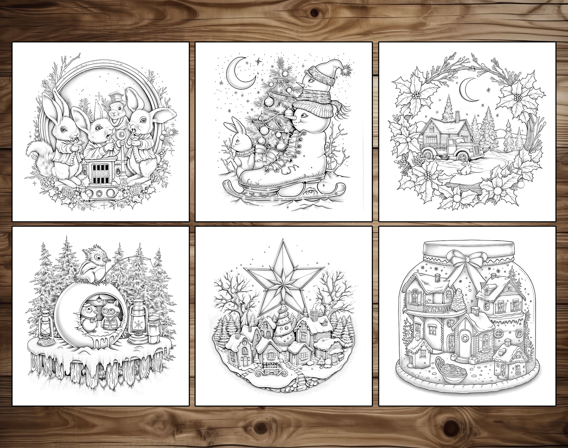 55 Little Christmas Wonders Cozy Coloring Pages – preview 7