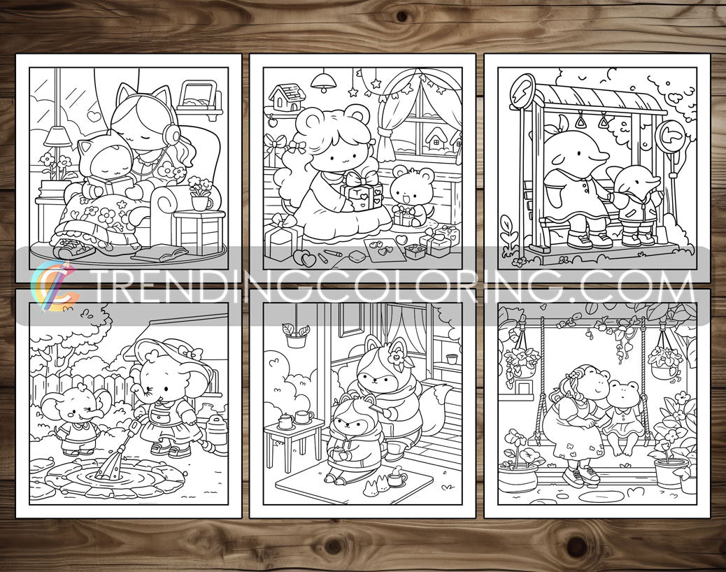 55 Mom Moments Cute and Simple Coloring Pages for Adults | Printable PDF | Instant Download – preview 4