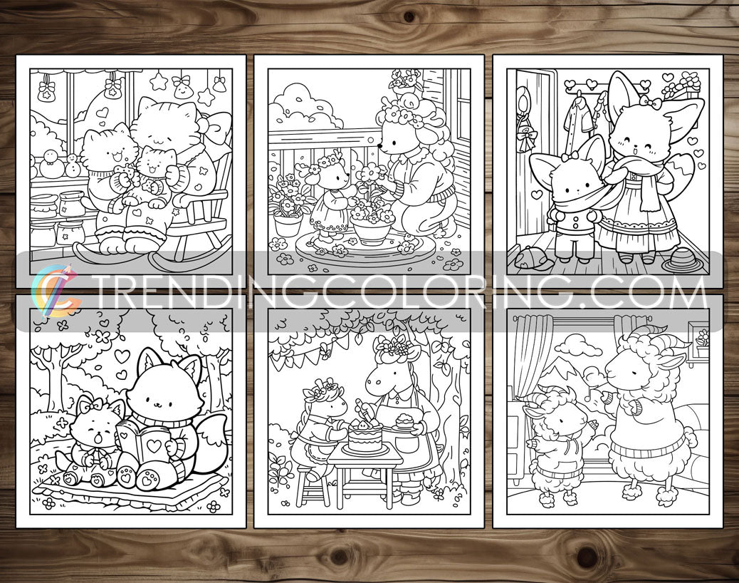 55 Mom Moments Cute and Simple Coloring Pages for Adults | Printable PDF | Instant Download – preview 7