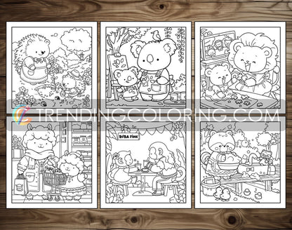 55 Mom Moments Cute and Simple Coloring Pages for Adults | Printable PDF | Instant Download – preview 8