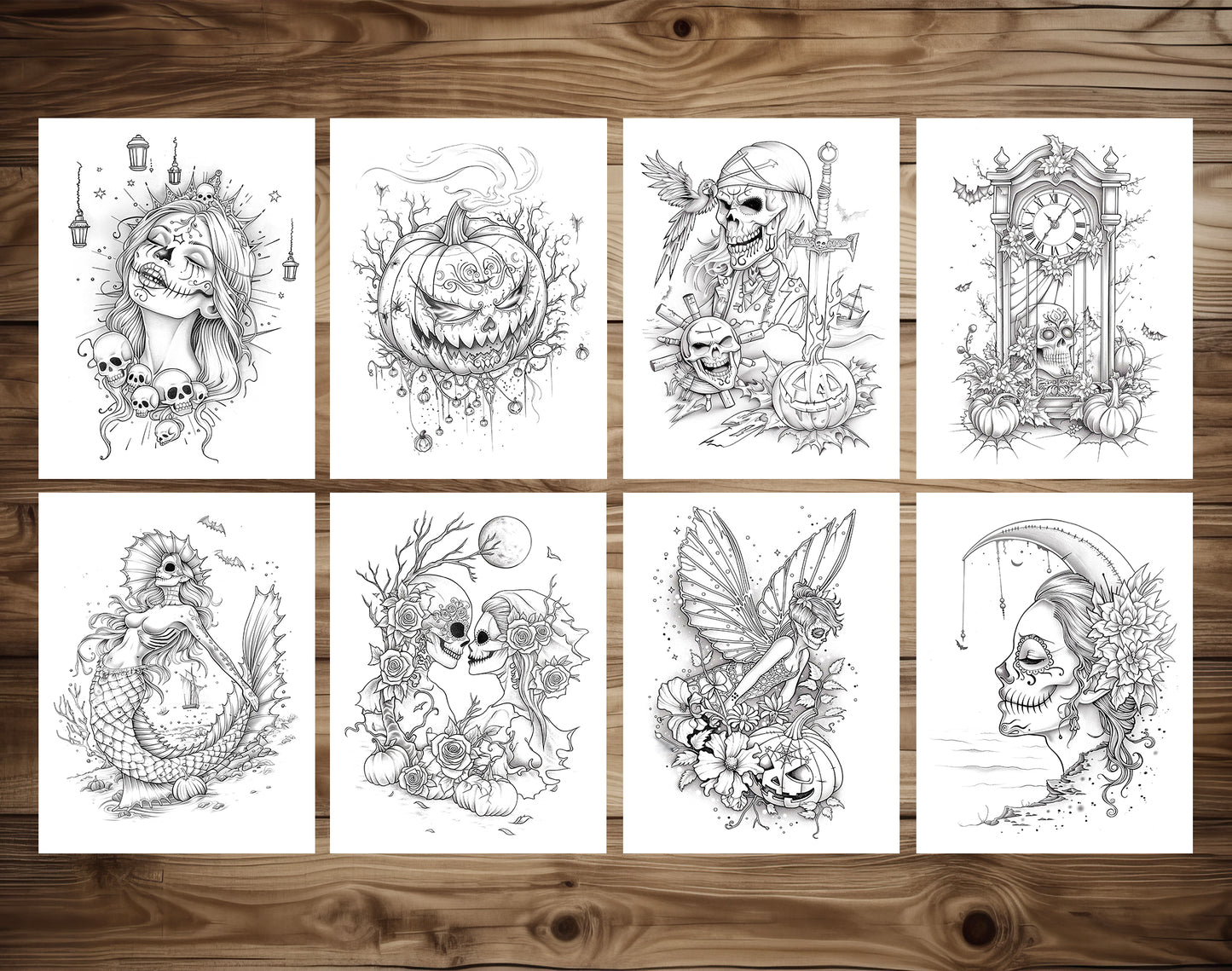 55 Spirits of Halloween - Santa Muerte Coloring Pages - Instant Download - Printable PDF – preview 6