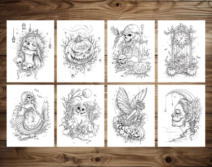 55 Spirits of Halloween - Santa Muerte Coloring Pages - Instant Download - Printable PDF – preview 6