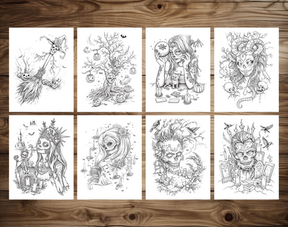 55 Spirits of Halloween - Santa Muerte Coloring Pages - Instant Download - Printable PDF – preview 7