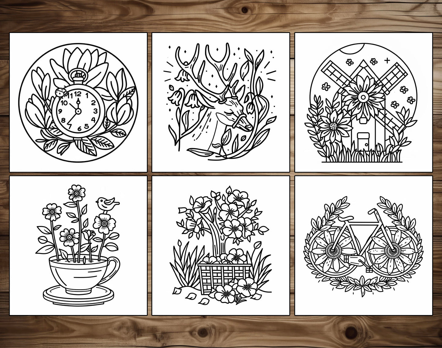 55 Spring Secret Bold & Easy Coloring Pages - PDF Download – preview 2