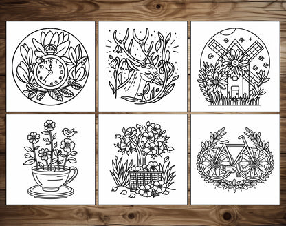 55 Spring Secret Bold & Easy Coloring Pages - PDF Download – preview 2