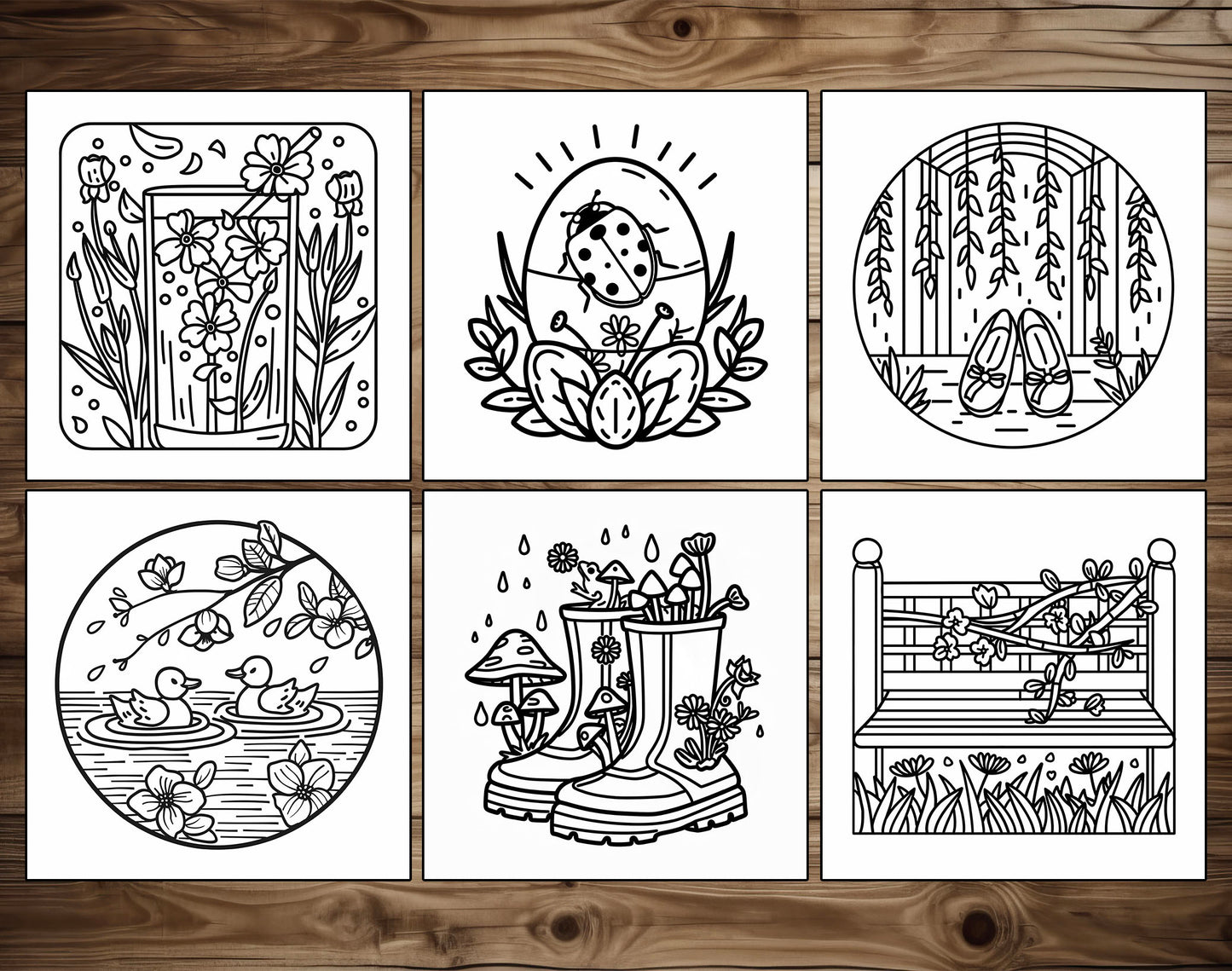 55 Spring Secret Bold & Easy Coloring Pages - PDF Download – preview 3