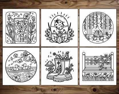 55 Spring Secret Bold & Easy Coloring Pages - PDF Download – preview 3