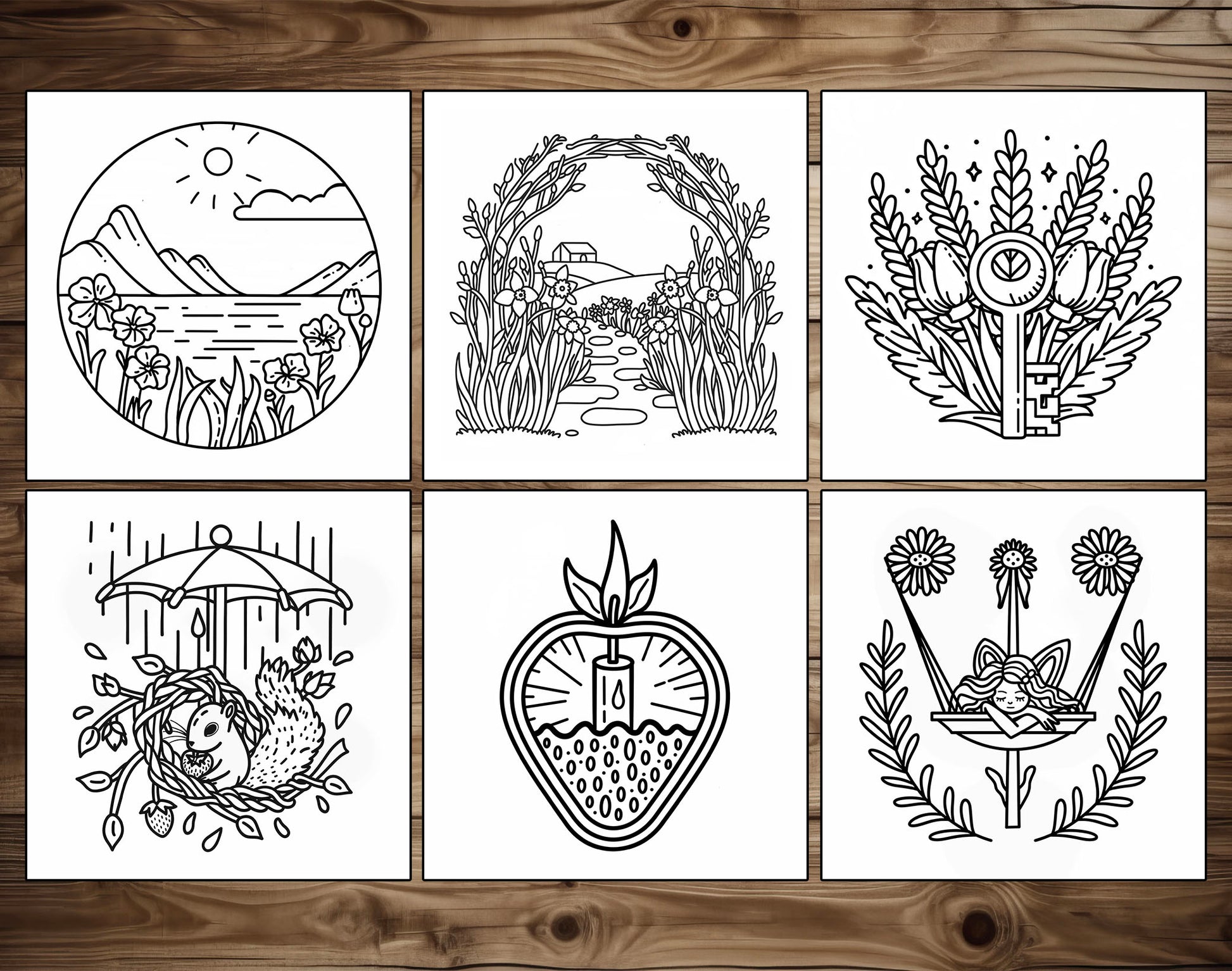 55 Spring Secret Bold & Easy Coloring Pages - PDF Download – preview 4