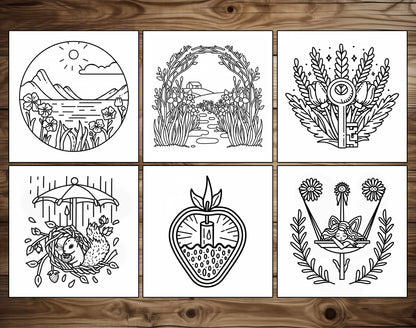 55 Spring Secret Bold & Easy Coloring Pages - PDF Download – preview 4