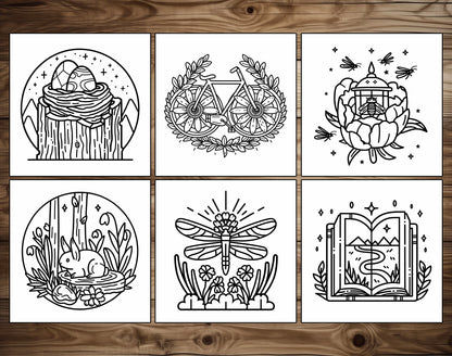 55 Spring Secret Bold & Easy Coloring Pages - PDF Download – preview 8