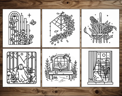 55 Spring Secret Bold & Easy Coloring Pages - PDF Download – preview 9